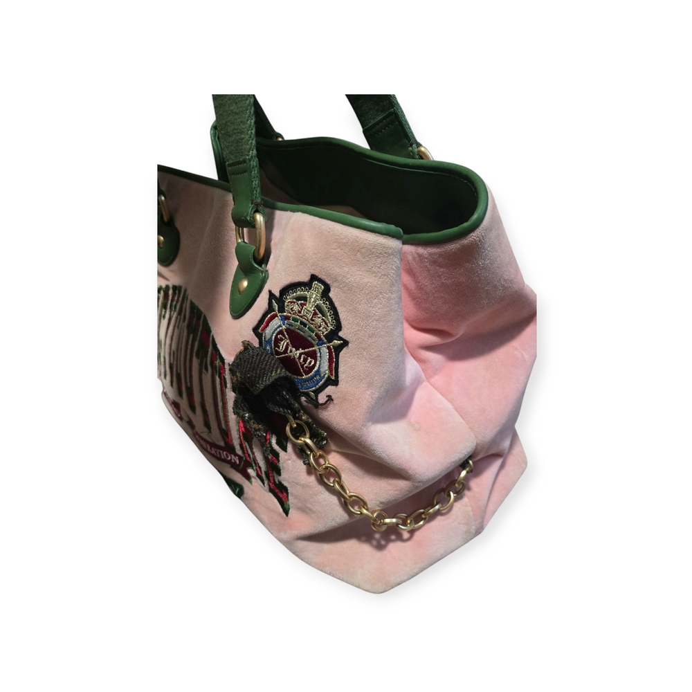 RARE VINTAGE Juicy Couture University Pink and Green Tote Bag - Picture 2 of 10